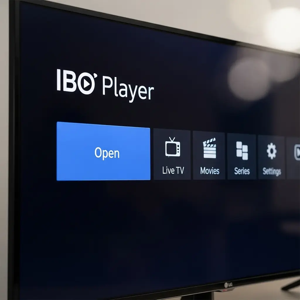 IBO Player interface on an LG Smart TV