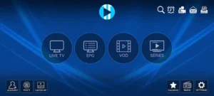 XCIPTV Player dashboard displayed on Smart TV