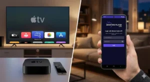 How to install Smarters Player Lite on Apple TV and Android smartphone login screen