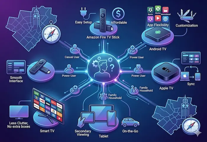 Comparison chart helping Brampton users choose the best IPTV box or streaming device.