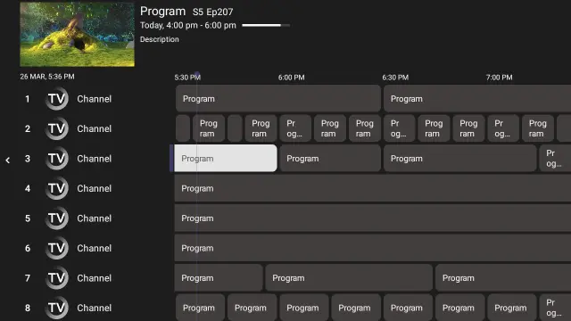 Sparkle TV program guide